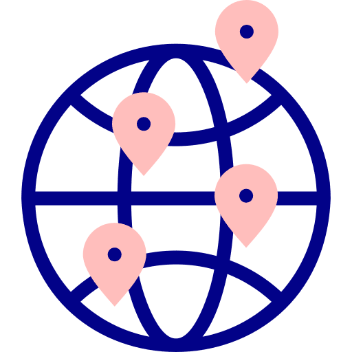 Worldwide earth pin planet earth icon