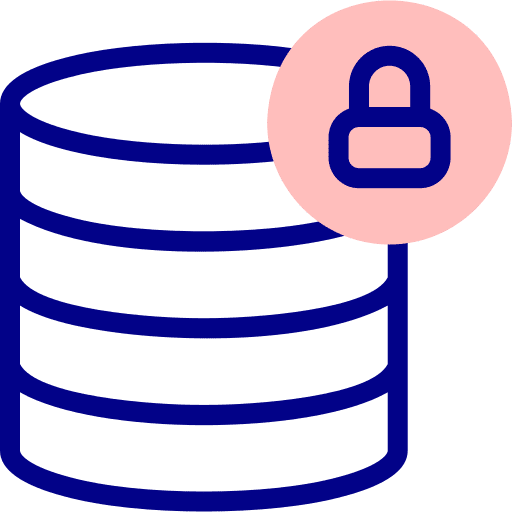 Database secure database big data icon Database secure database big data icon