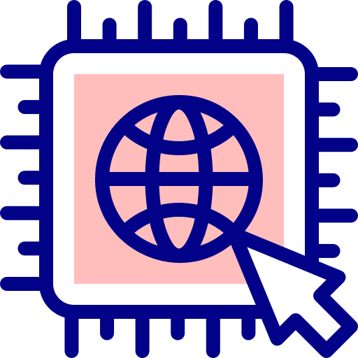 Web hosting internet processor networking icon Web hosting internet processor networking icon