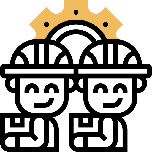 Assembly process manufacturing worker icon