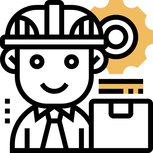 Optimization engineering gear shipping and delivery icon