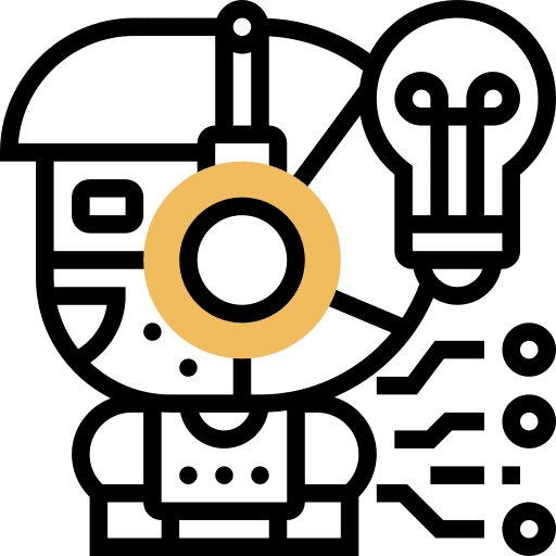 Innovation ai robotic automaton icon Innovation ai robotic automaton icon