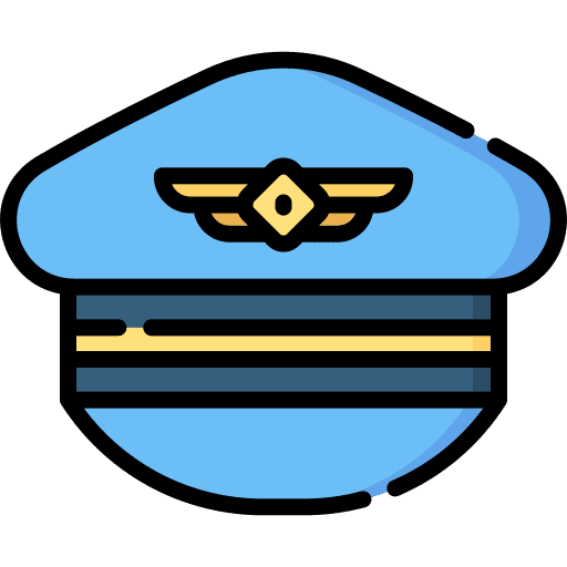 Pilot hat cap aviation airplane icon