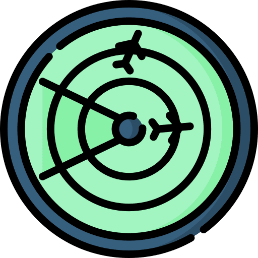 Radar maps and location positional flight icon Radar maps and location positional flight icon