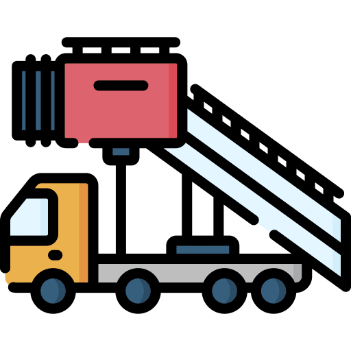 Ladder truck travel transportation airport icon Ladder truck travel transportation airport icon