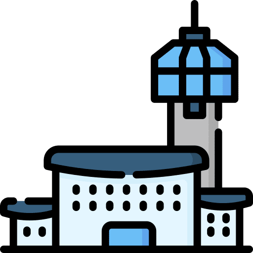 Airport control tower air traffic flight icon Airport control tower air traffic flight icon