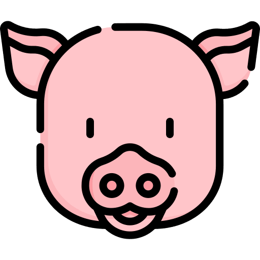 Pig animals pork farming and gardening icon