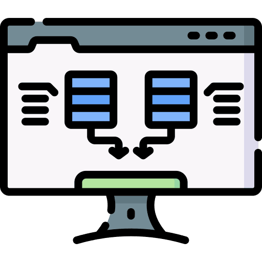 Data collection hosting electronics system icon