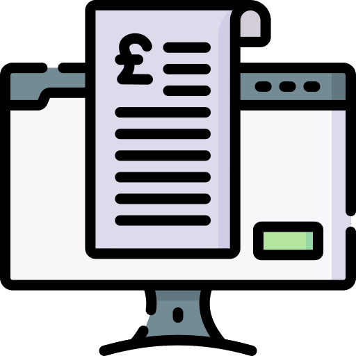 Invoice bank computer invoice icon