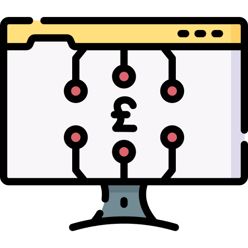 Computing business and finance money computing icon
