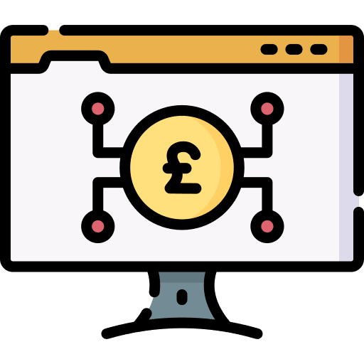 Computing money monitor business and finance icon