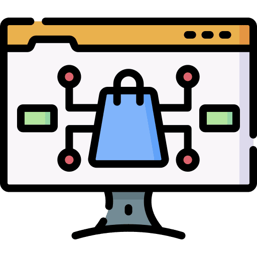 Ecommerce computer ecommerce online store icon