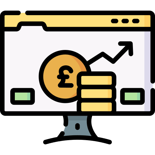Growth profit line chart business and finance icon