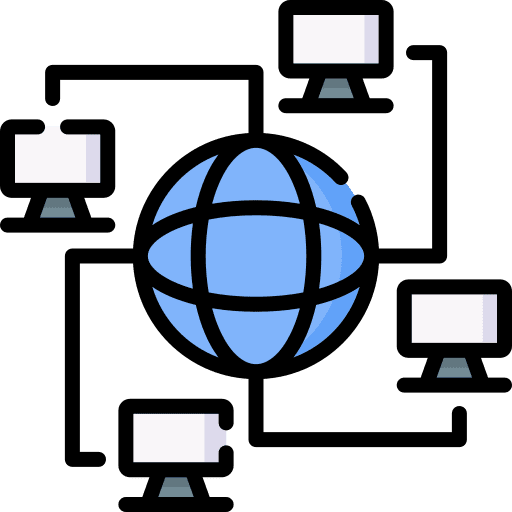 Network computer globe internet icon