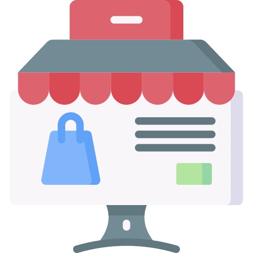 Ecommerce market screen online store icon