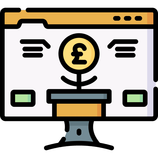 Investment computer business and finance invest icon