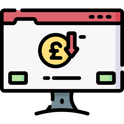Loss screen analytics business and finance icon