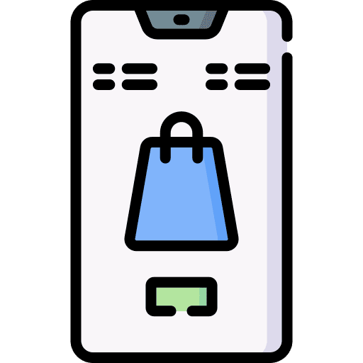 Online shop commerce and shopping business and finance mobile phone icon