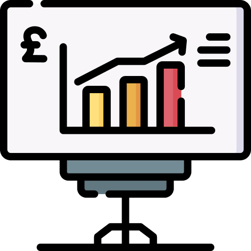 Presentation bar graph graphic presentation icon