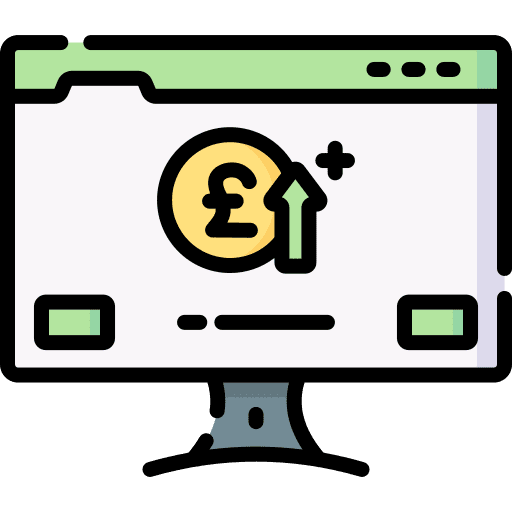 Profit currency monitor digital economy icon