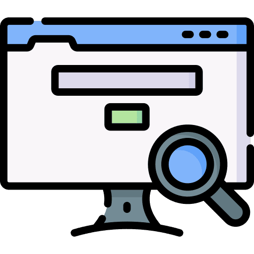 Search seo and web search magnifying glass icon
