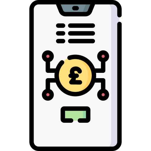 Smartphone technology mobile phone currency icon