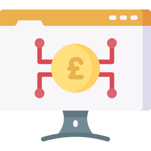 Computing computer pound monitor icon
