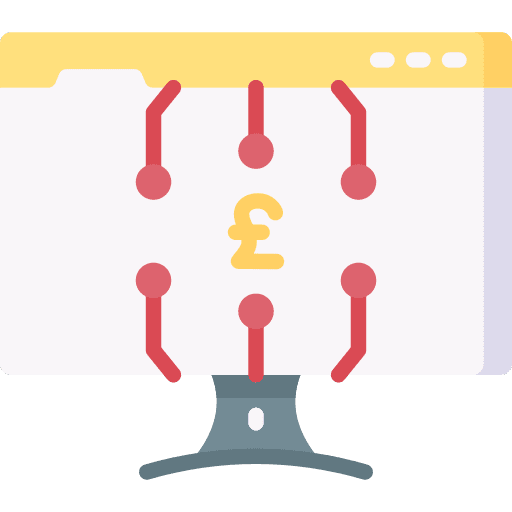 Computing digital economy networking business and finance icon