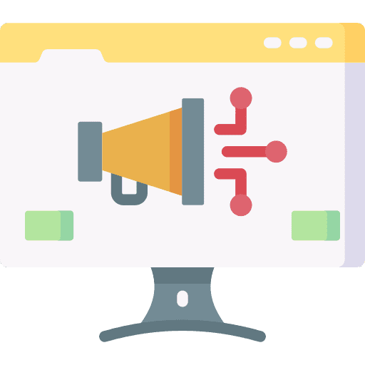 Digital marketing marketing browser megaphone icon