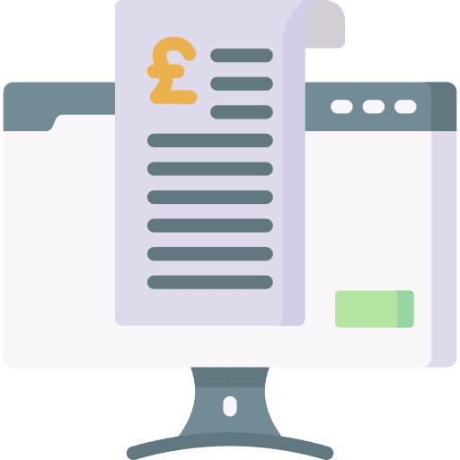 Invoice electronics business and finance computer icon