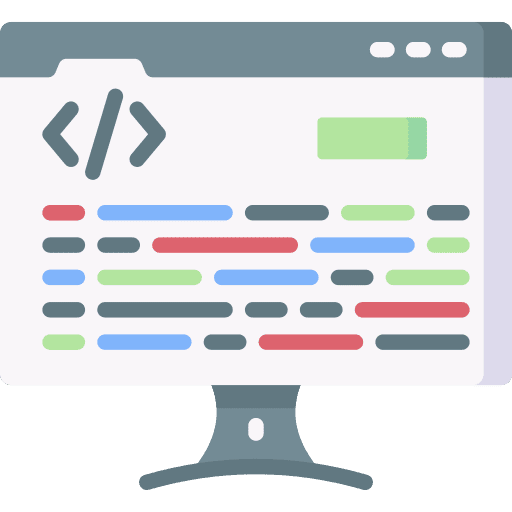 Web development monitor web development code icon