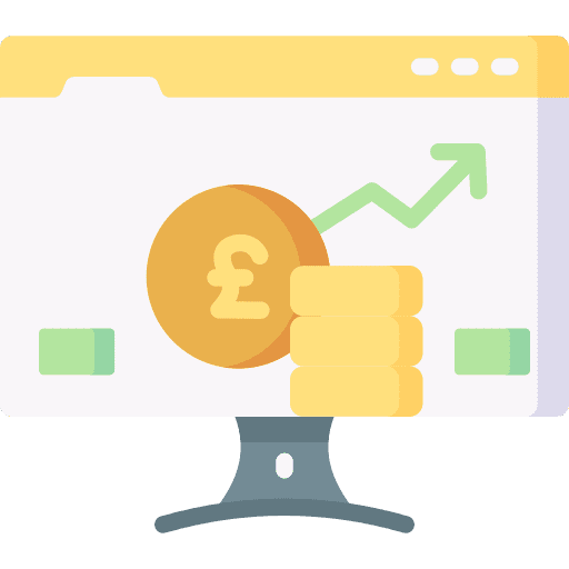 Growth trend growth graph stock market icon
