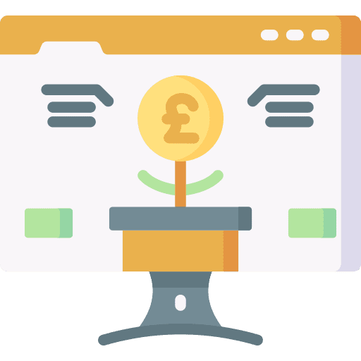 Investment computer monitor invest icon