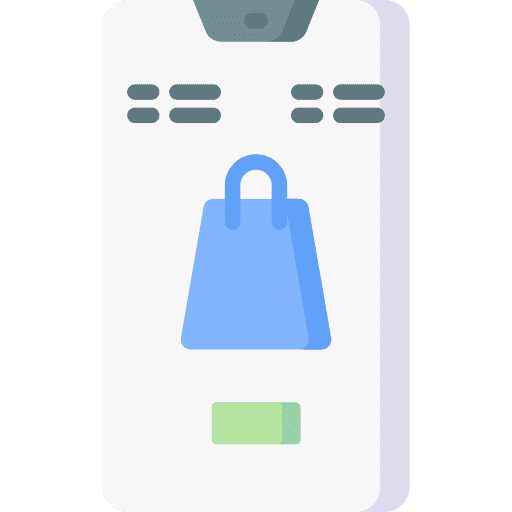 Online shop store mobile phone business and finance icon