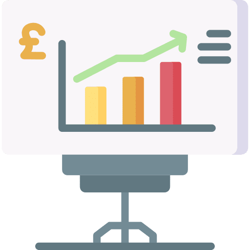 Presentation bar graph bar chart board icon
