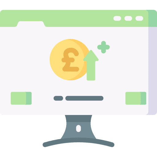 Profit money monitor digital economy icon