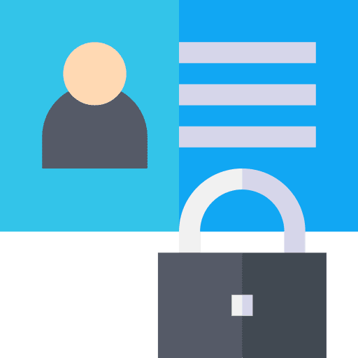 Data protection padlock data computer icon