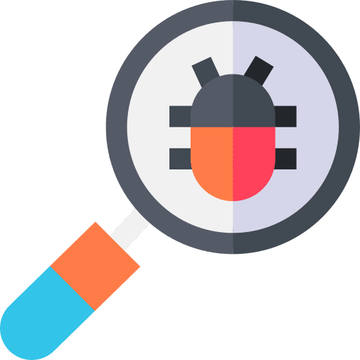 Search antivirus security magnifier icon