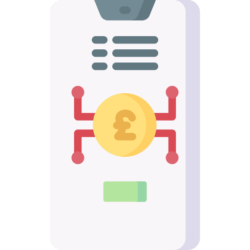 Smartphone business and finance technology digital economy icon