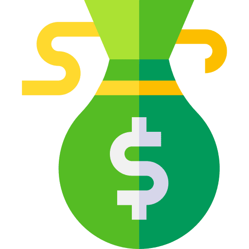 Money bag finances dollar cost icon Money bag finances dollar cost icon