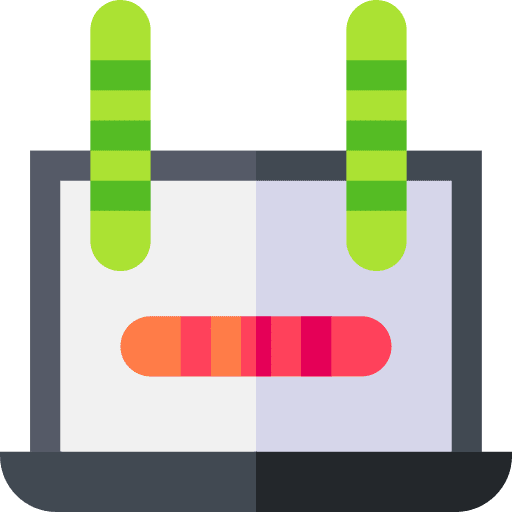 Worm computer infected screen icon Worm computer infected screen icon
