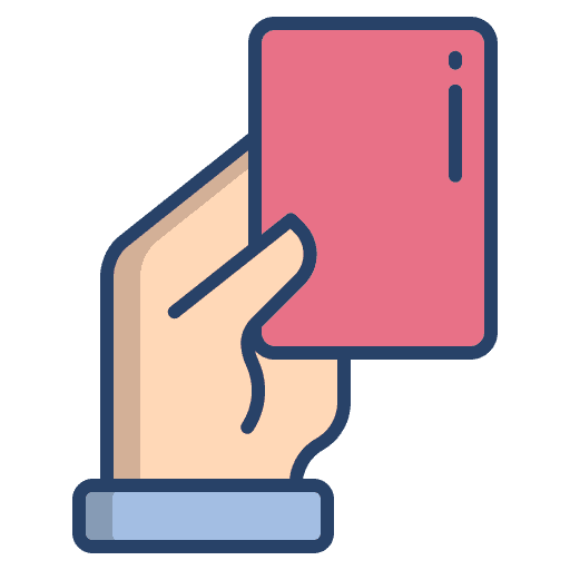 Red card amonestation hand red card icon Red card amonestation hand red card icon