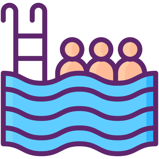 Swimming pool aquatic sports public people icon
