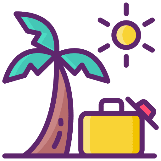 Vacation travel suitcase summer icon