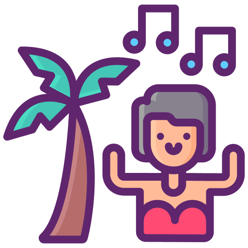 Beach birthday and party woman user icon