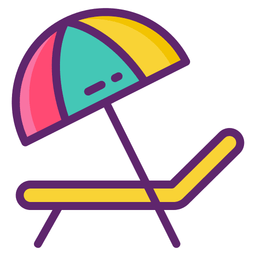 Beach chair drink sunbathing beach chair icon