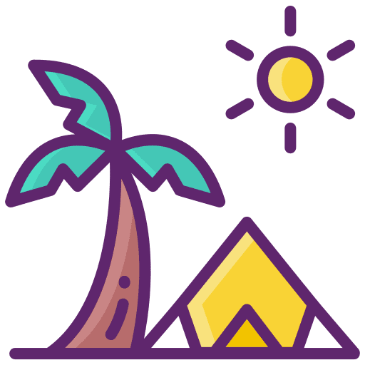 Camping landscape sun camping icon