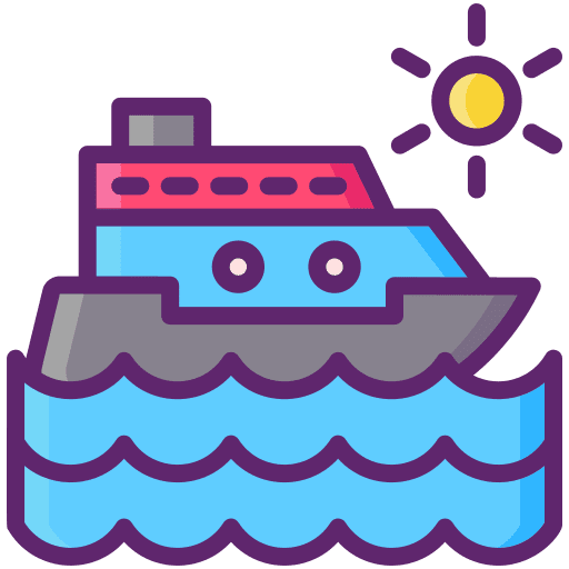Cruise transport yacht boat icon