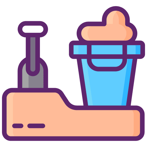 Sand bucket childhood leisure kid icon