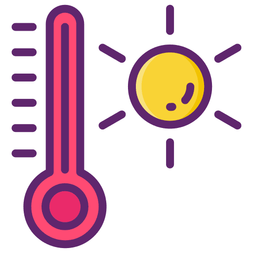 Hot thermometer climate high temperature icon